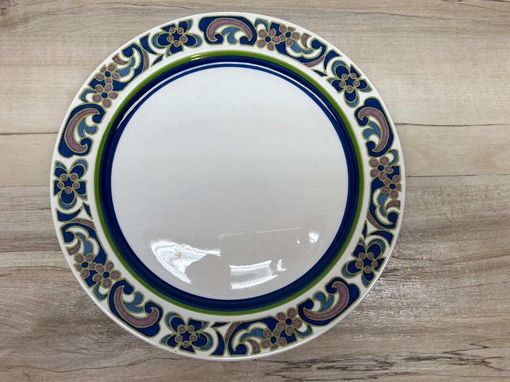 Vintage 1970s Noritake Craftone Polka Porcelain Large Salad Plate Japan