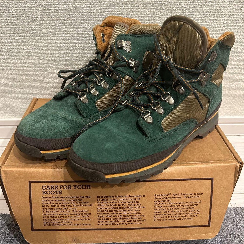 DANNER Men's Trekking Lace-Up Boots US Size 8 Green D-9952 Includes Box