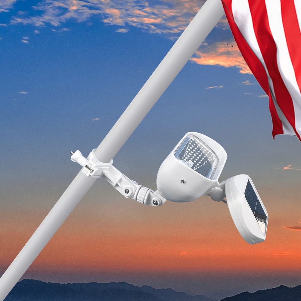 Solar Flag Pole Light, 4 Super-Bright Led & 360°Adjustable Flagpole Light Out...