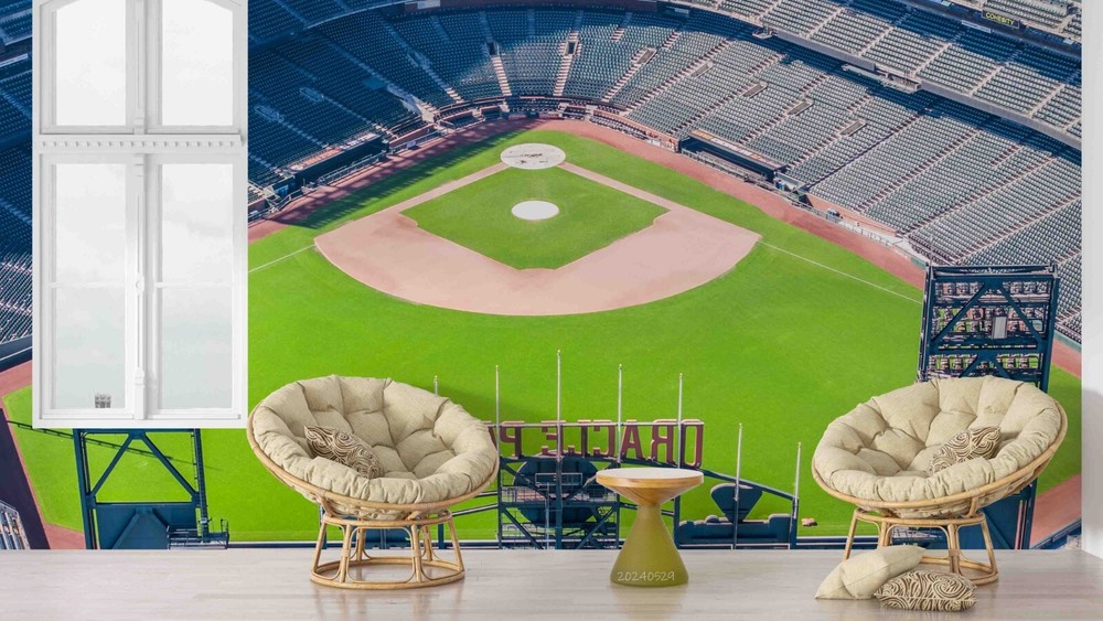 3D ORACLE Park Baseball Stadium Wall Murals Wallpaper Murals Wall Sticker Wall