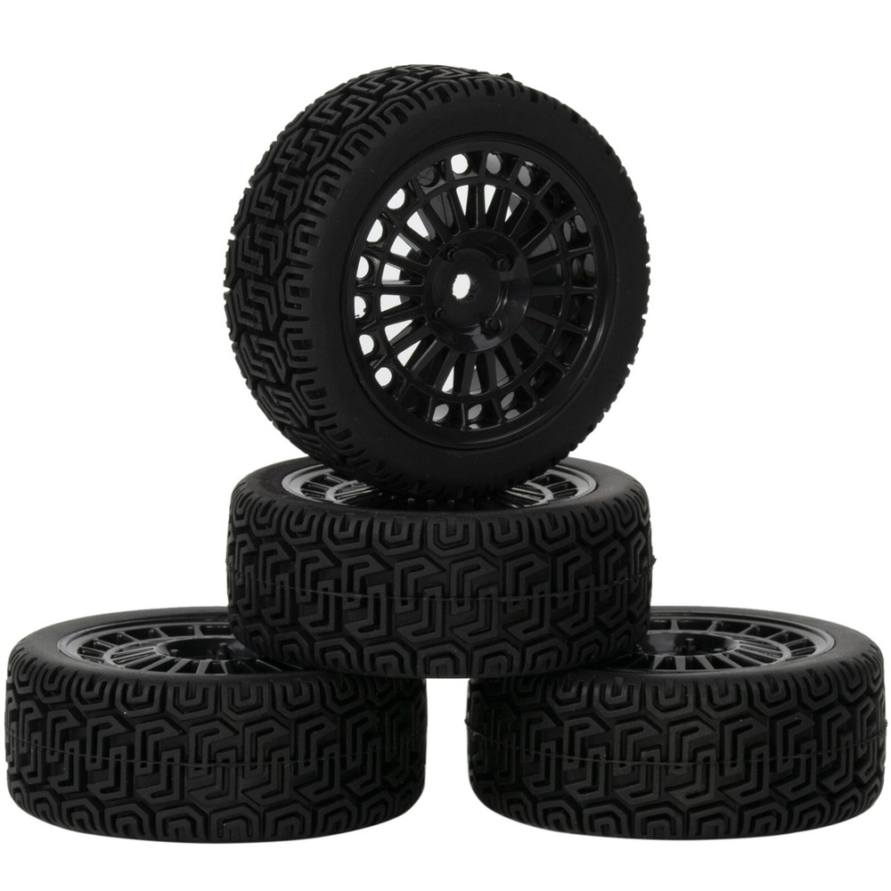 RC Car Tires & Wheels Rims Set 12mm Hex Drive Hub For Tamiya TT-01 TT-02 HSP