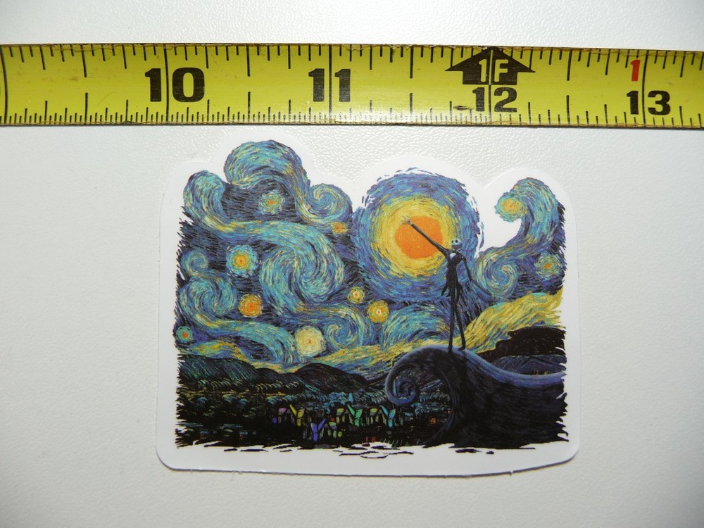 VINCENT VAN GOGH SKELLINGTON STARRY NIGHT DECAL STICKER CLASSIC ARTIST PAINTER