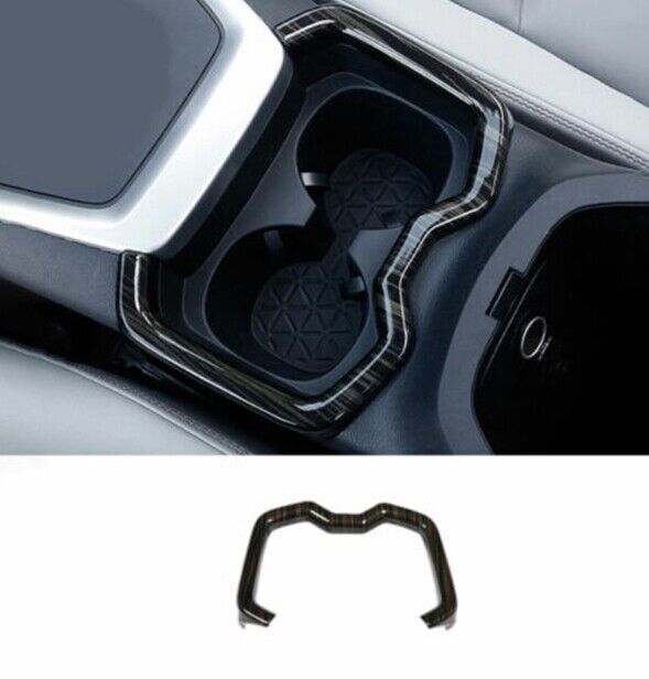 Black Wood Grain Center Console Water Cup Holder Cover For Toyota RAV4 19-24