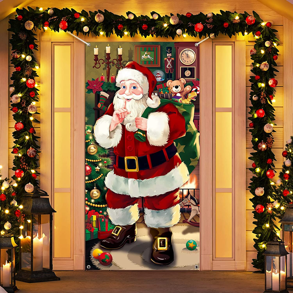 Christmas Door Cover Decoration Christmas Santa Claus Door Cover Xmas Door Hangi
