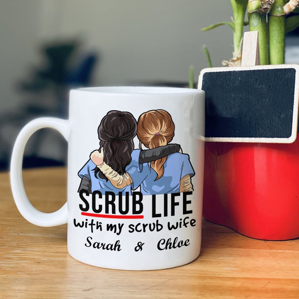 Nurse Scrub Life With My Scrub Wife Personalized Nurses Mug Nurses Tumbler