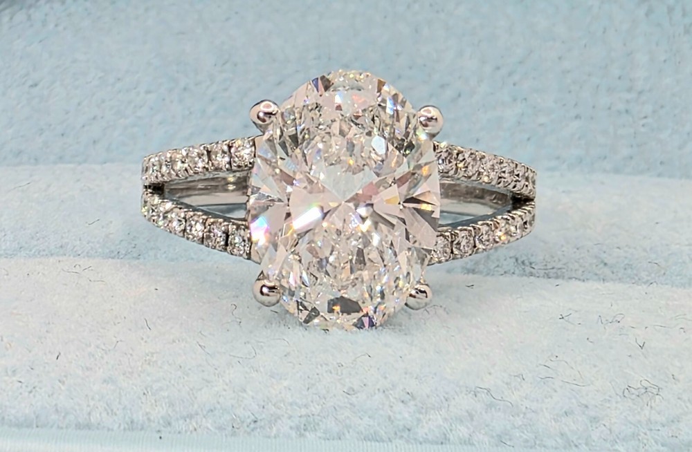 Christmas Sale! 3Ct Oval Lab Grown/CVD Diamond 14k White Gold Ring For Women's-image