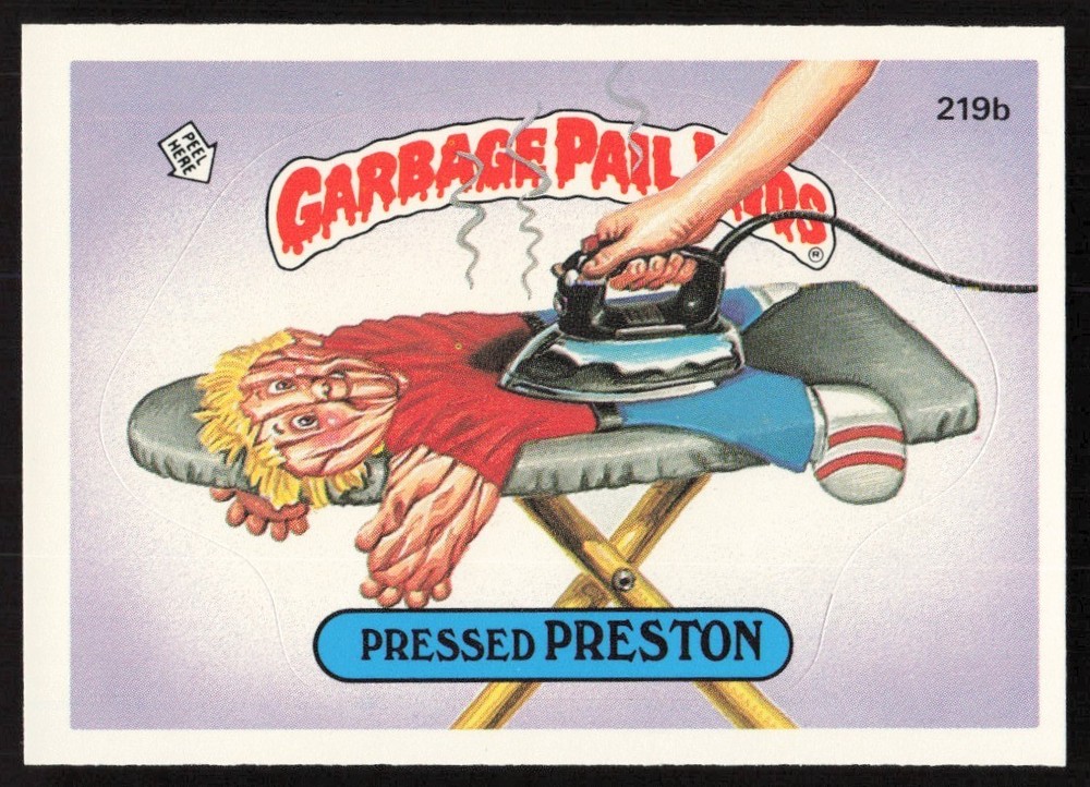 1986 Topps Garbage Pail Kids Pressed Preston Sticker Cards