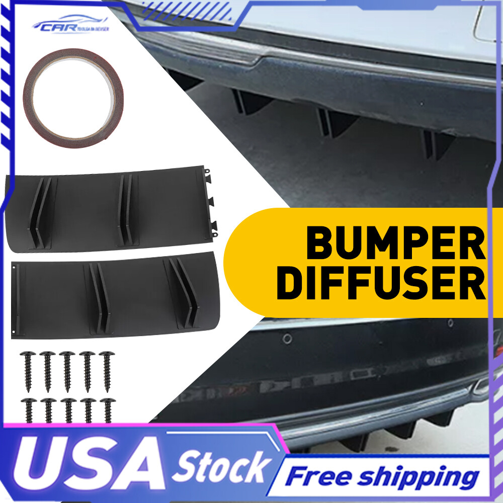 Fits Cadillac CTS XTS Matte Black Rear Bumper Diffuser Fins Lip Splitter Spoiler Upgrade