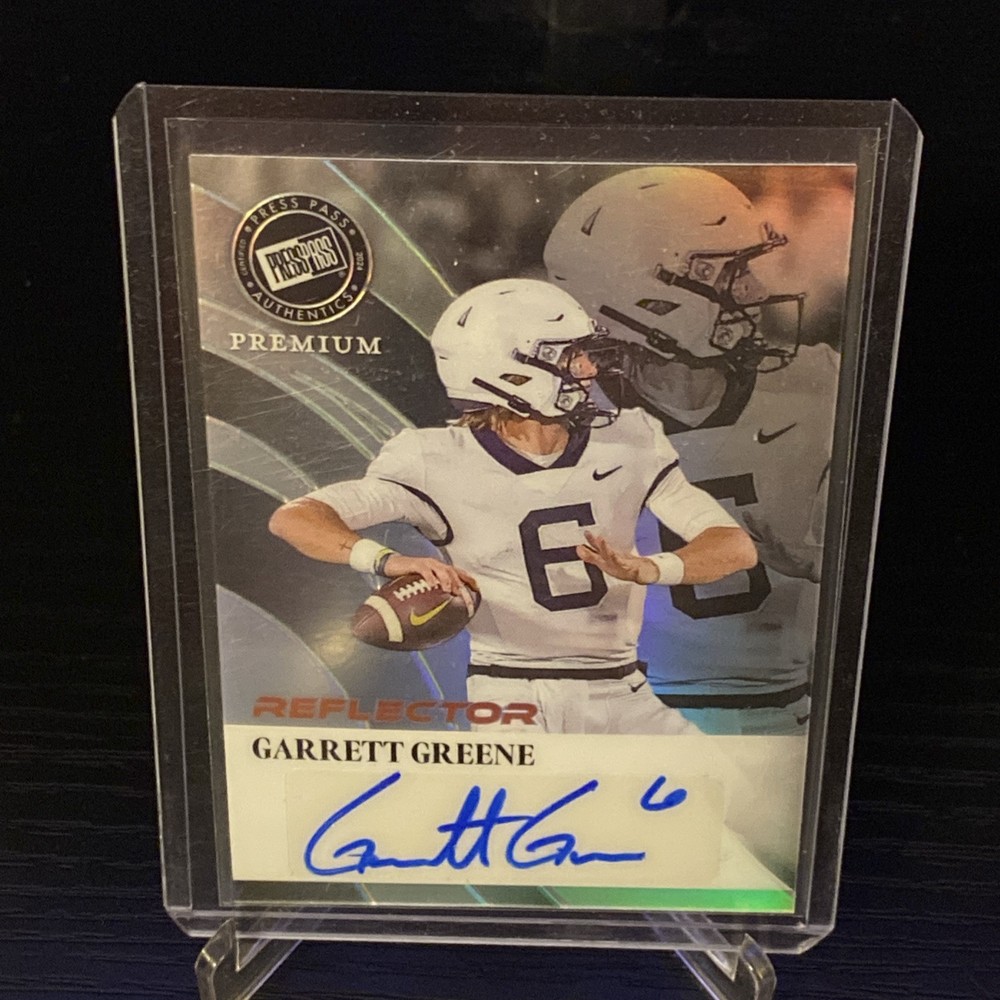 2024 Leaf Press Pass Premium Silver Prismatic Reflector /10 Garrett Greene Auto