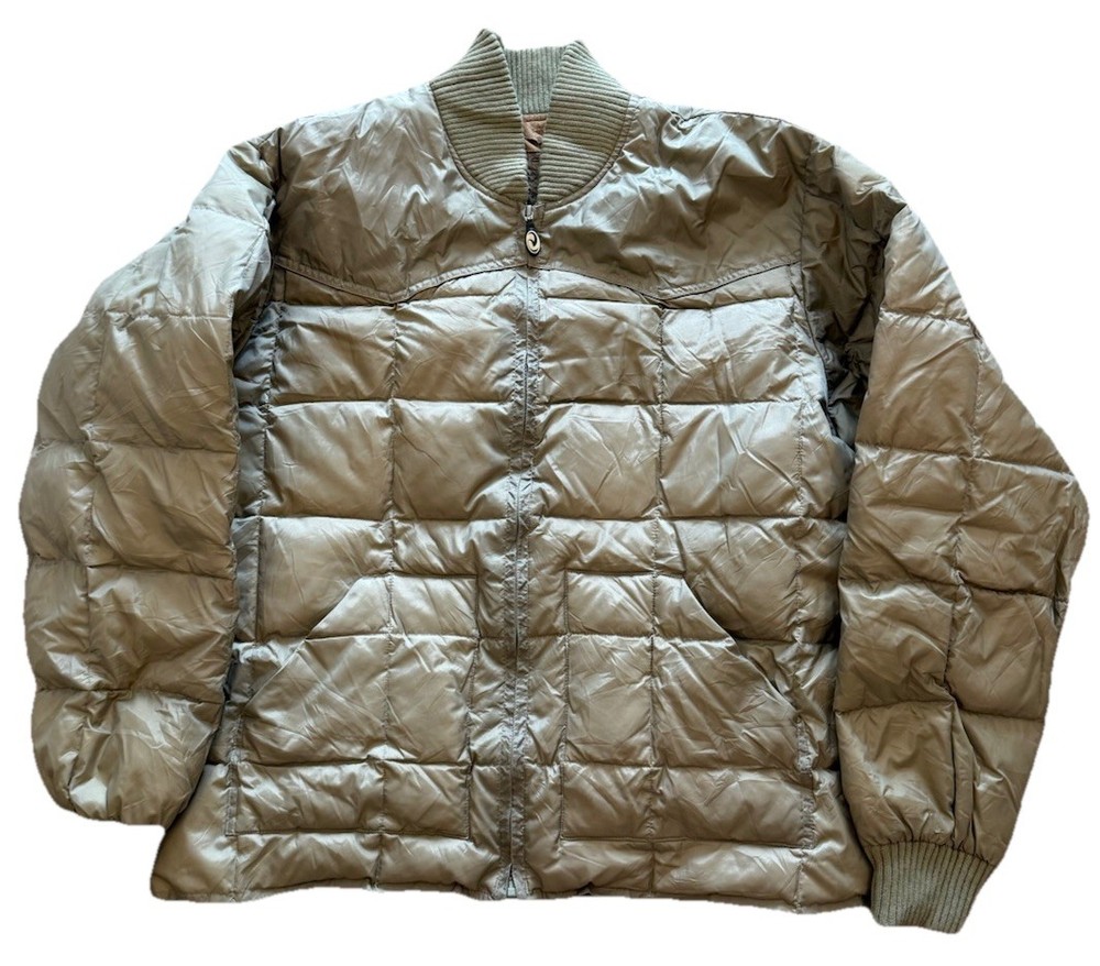 Men's Roper Range Gear Down Puffer Jacket Insulated Quilted Sage Green Coat Size L