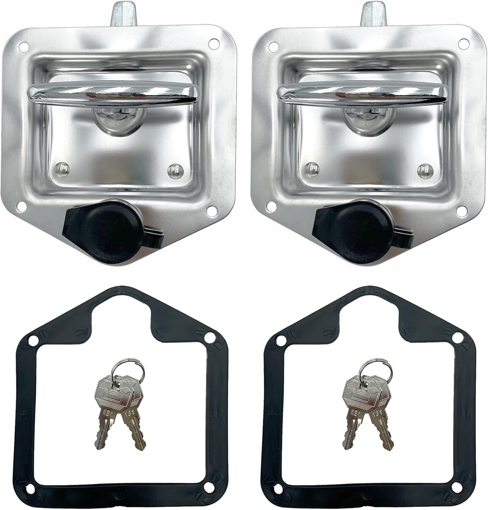 2 Pcs L8815 Tool Box Latch T Handle Latches with Lock Highly Polished Stainless