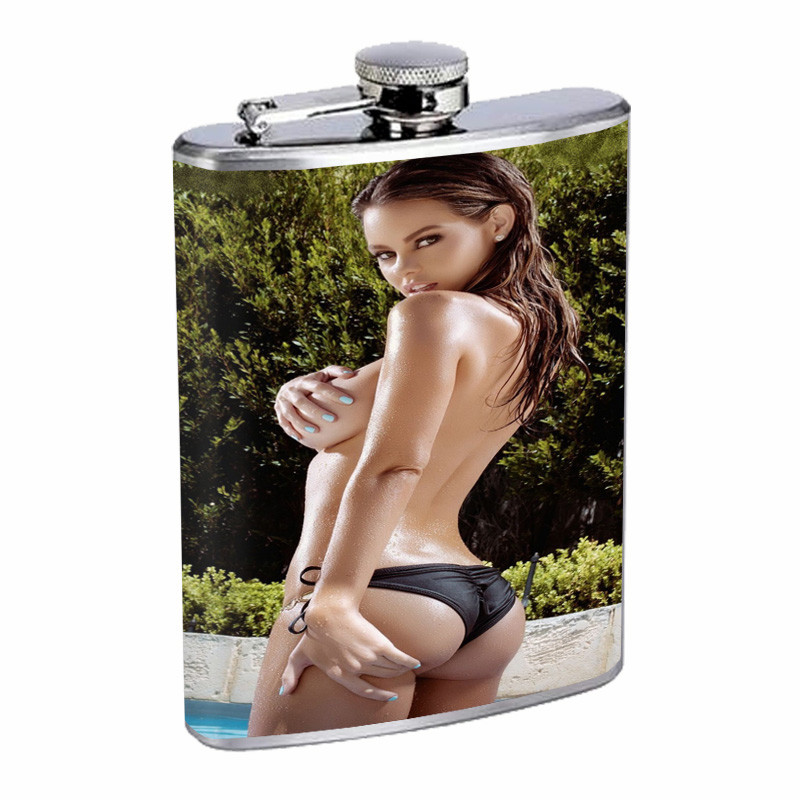 Finland Pin Up Girls D7 Flask 8oz Stainless Steel Hip Drinking Whiskey