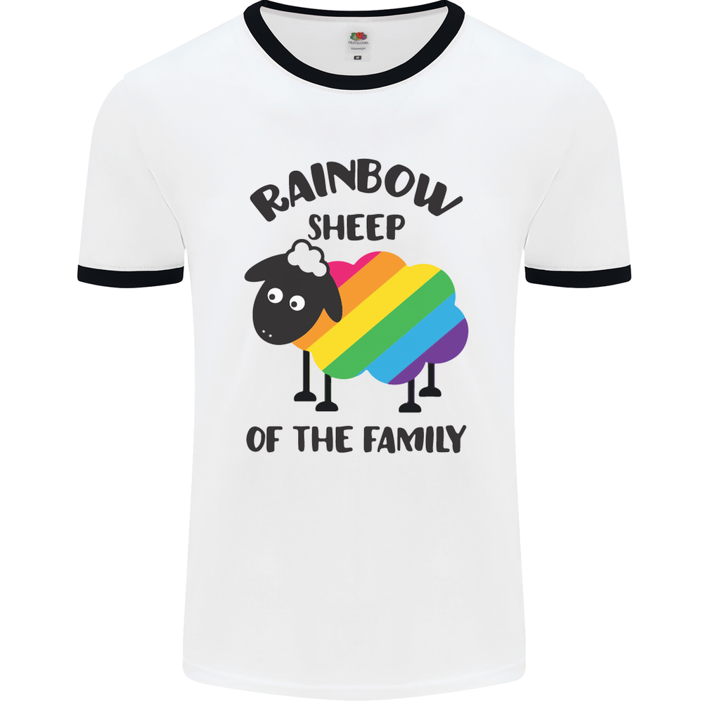 Rainbow Sheep Gay Pride LGBT Ringer T-Shirt for Men-image