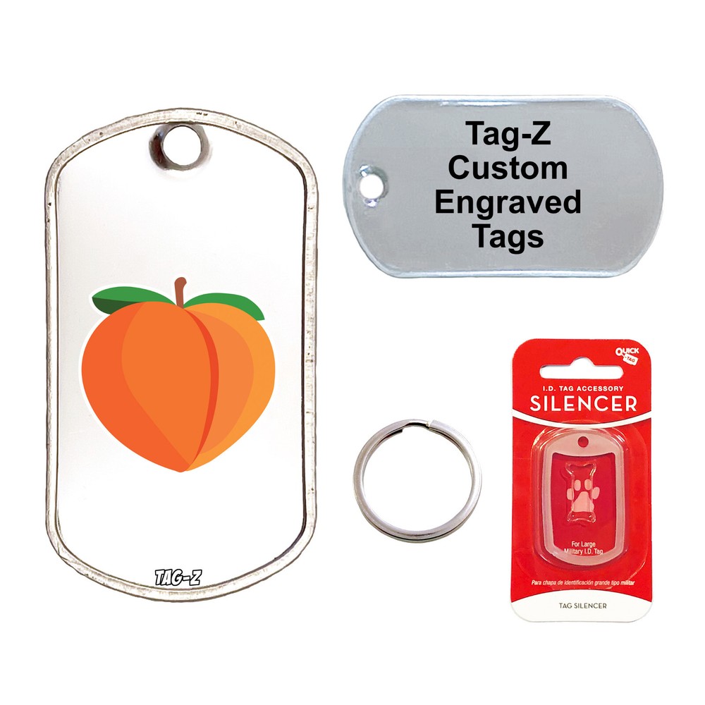 PEACH - CUSTOMIZED - PET TAG - MILITARY Shape - Tag-Z Dog Tags