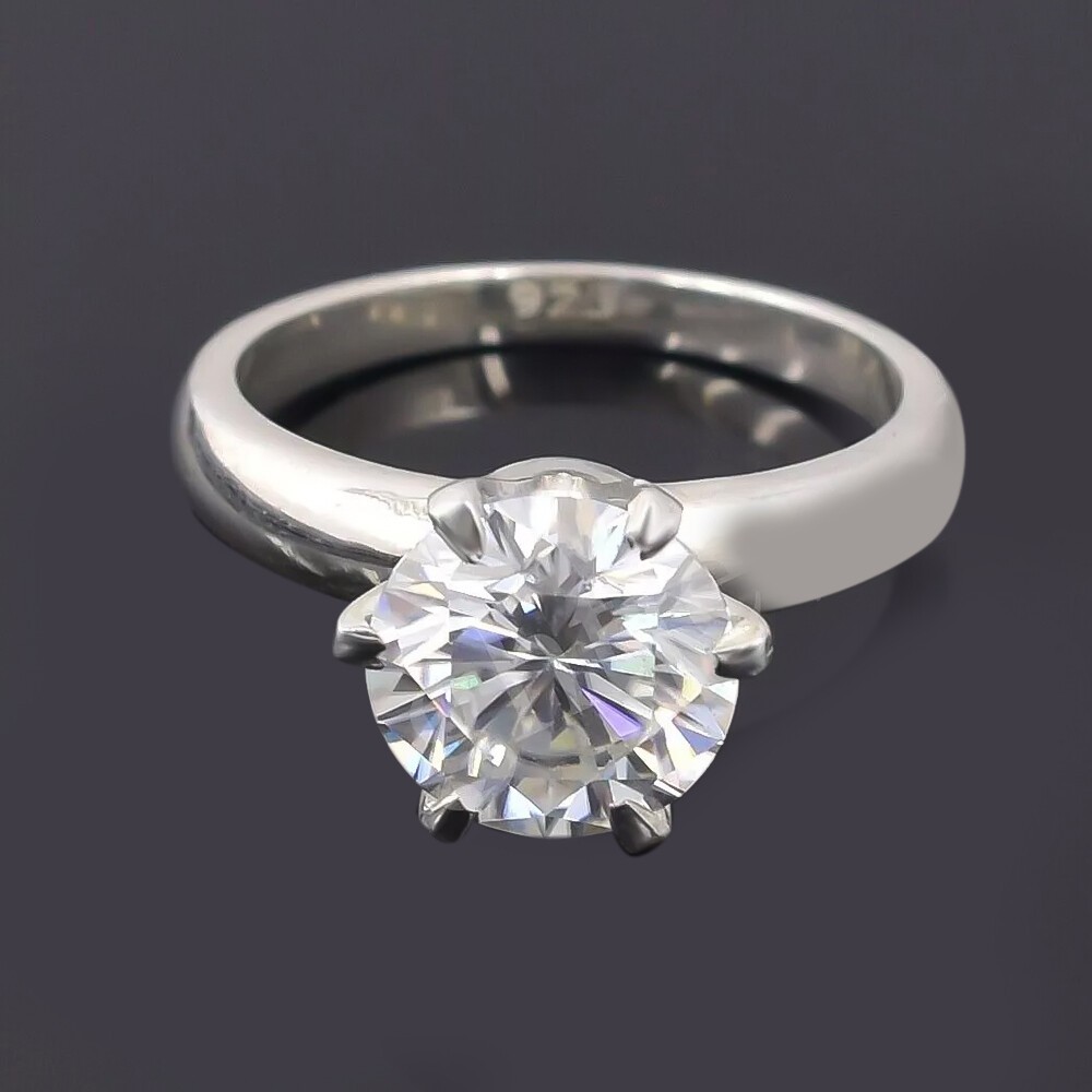 2.70 Ct Certified Round Cut White Diamond Solitaire Ring 925 Sterling Silver