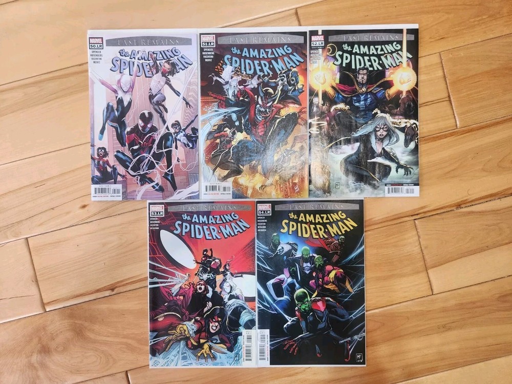 2020 AMAZING SPIDER-MAN #50-#54LR: LAST REMAINS 1-5 OF A 6 PART RUN. HIGH GRADE.