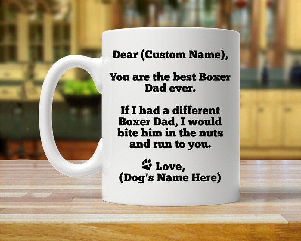 Boxer Dog Dad Boxer Gift Personalized Boxer Gift Custom Boxer Gift Boxer Mug
