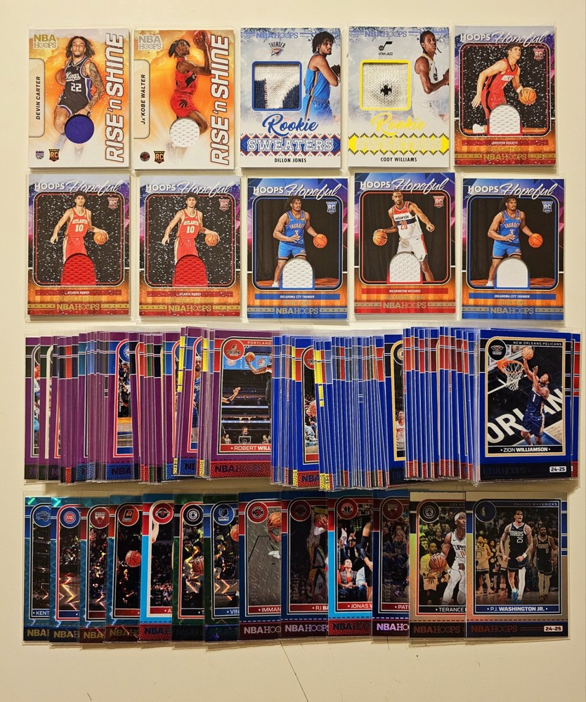 2024-25 NBA Hoops Rookie Patch Explosion Blue Purple Lot 110 Rookies & Stars