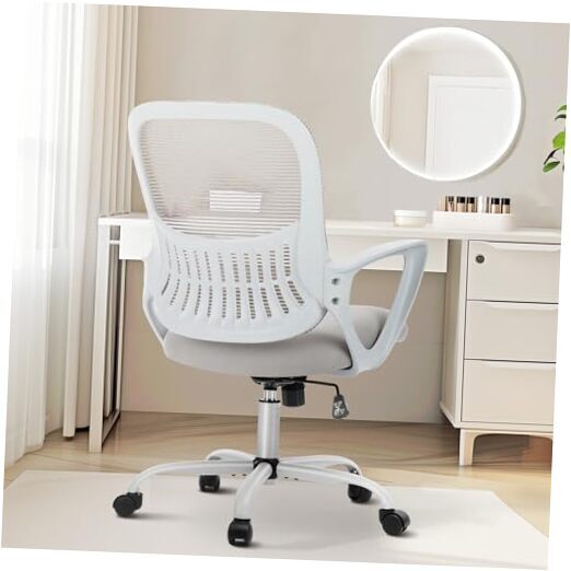 Office Computer Desk Managerial Executive Chair, Ergonomic Mid Grey Modern