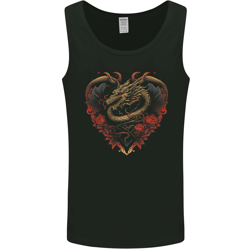 Dragon Heart Fantasy Art Mens Vest Tank Top