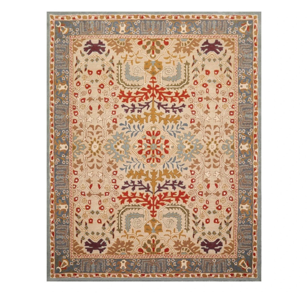 Multi Sizes Handmade 100% Wool Arts & Craft Transitional Oriental Area Rug Beige