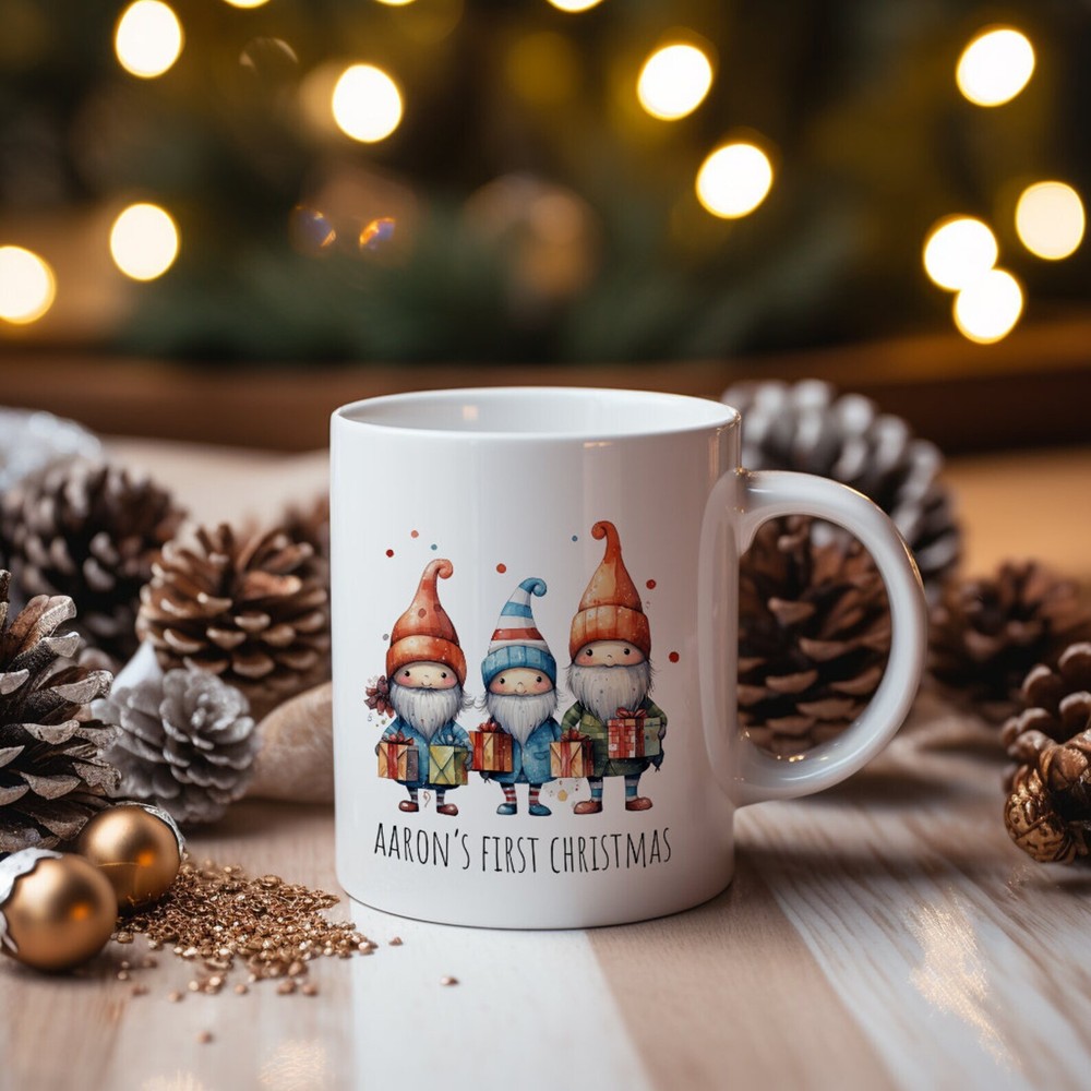 Personalized Kids Christmas Mug for Hot Chocolate with Elf Design