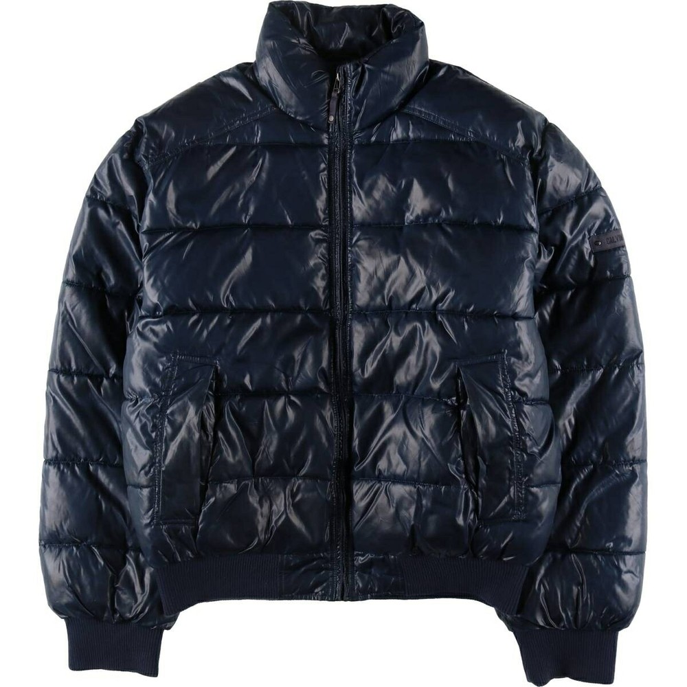 Calvin Klein Mens XL Navy Puffer Jacket with Polyester Insulation Preowned