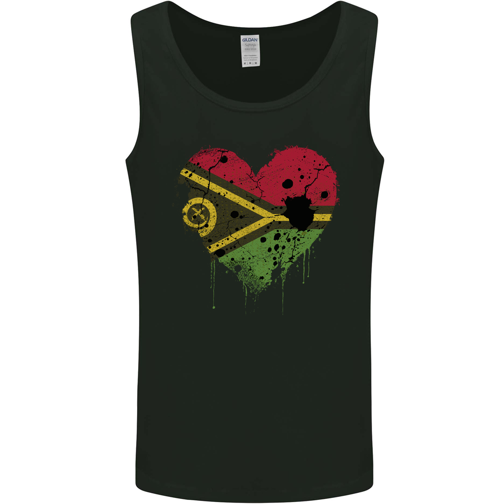 Love Vanuatu Flag Day Football Mens Vest Tank Top