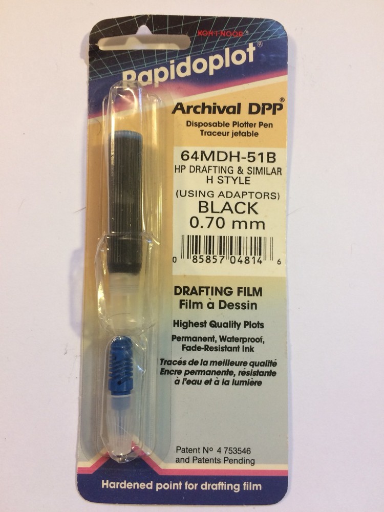 Rapidoplot Archival DPP HP Drafting & Similar H Style Black 64MDH-51B 0.70mm
