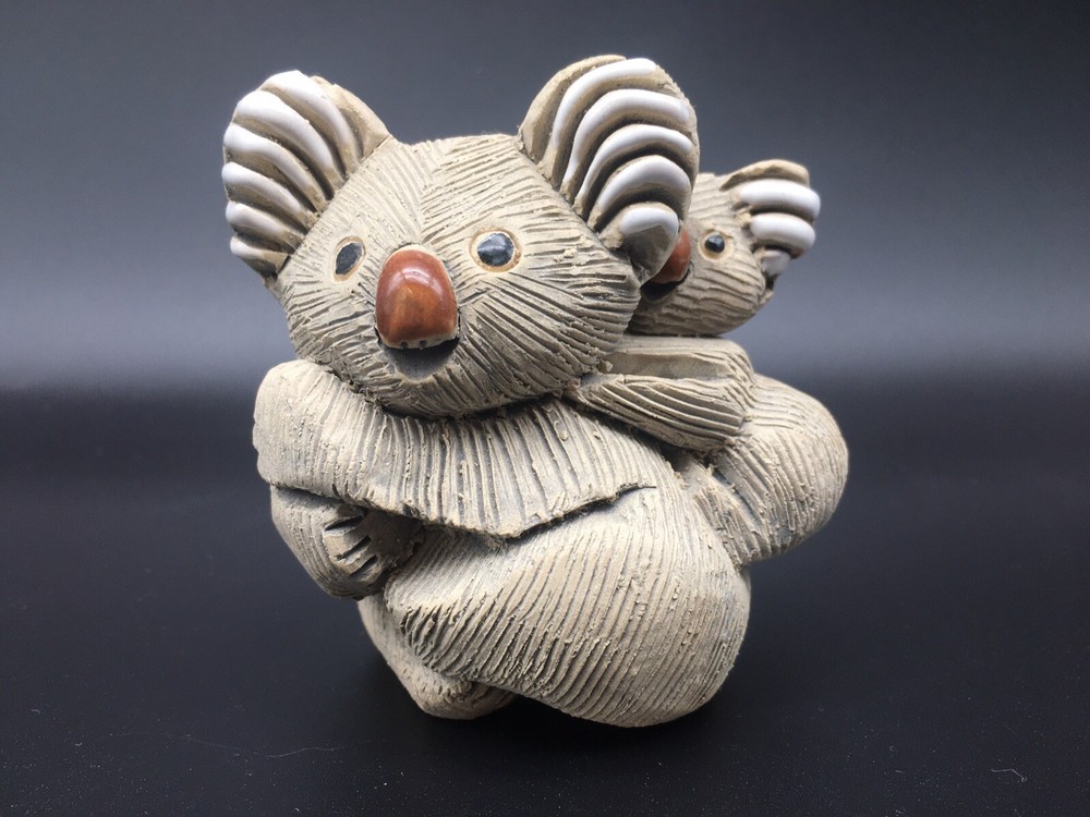 Artesania Rinconada Koala & Baby Figurine Sculpture Enameled Accents Uruguay 3
