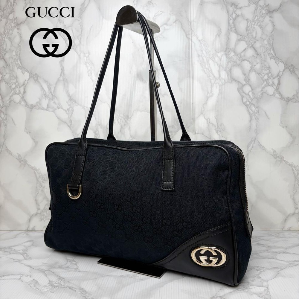 Gucci Interlocking GG Tote Bag Leather SA Excellent Condition