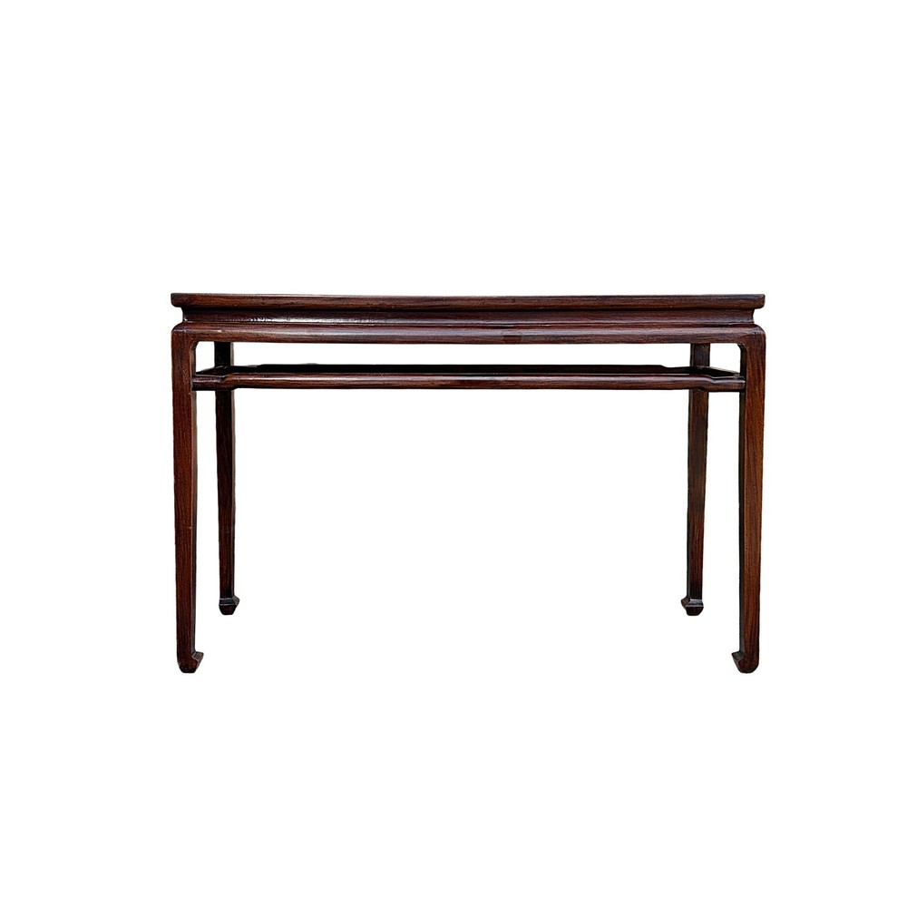 Vintage Oriental Brown Stain Ming Style Simple Altar Console Table GB241