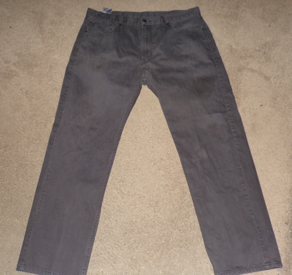 Levi Levis 505 Regular Fit Straight Leg Mens Gray Denim Jeans 40 X 32 White Tab