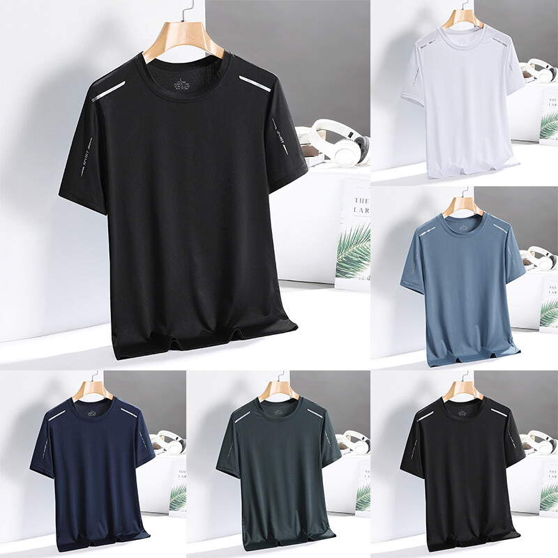 Mens Short Sleeve Muscle T-Shirt Tee Slim Fit Gym Fitness Workout Tops Blouse CA