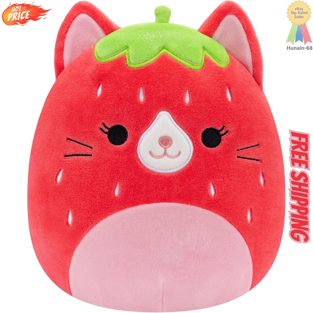Squishmallows Original 8-Inch Olma Strawberry Cat - Official Jazwares Plush