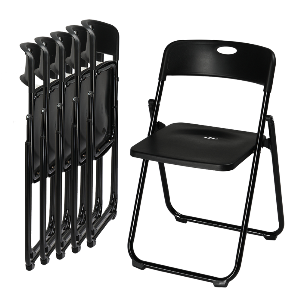 4-6 Pack Stackable Outdoor Plastic Folding Chairs with Steel Frame for Wedding or Party