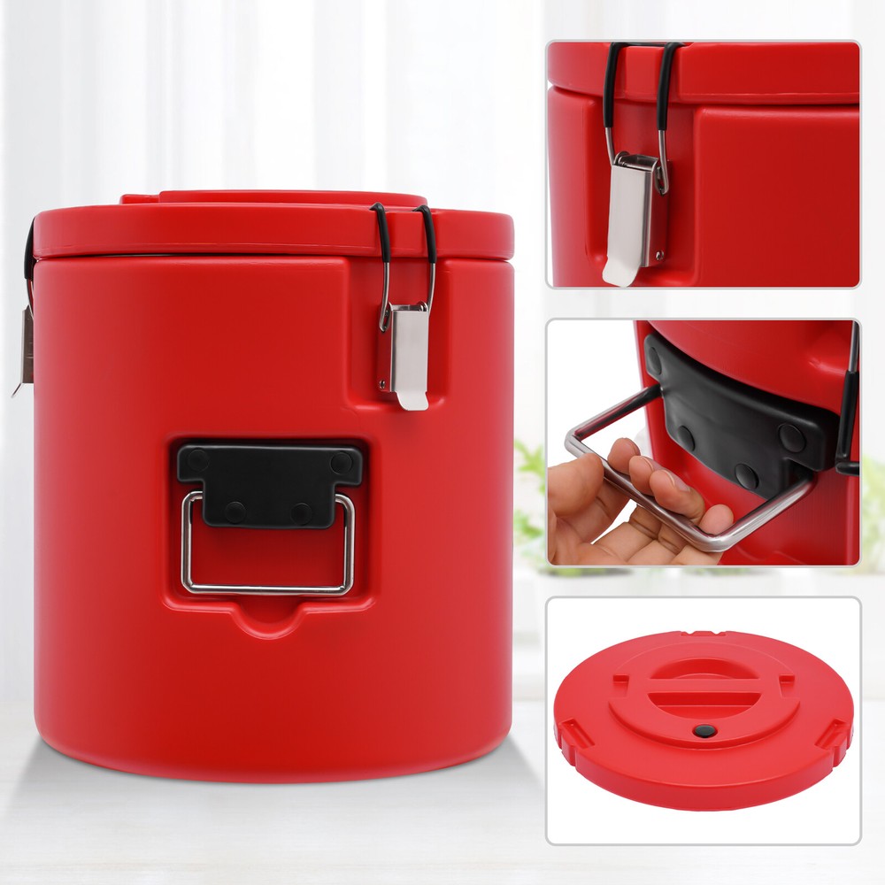 Red 15L/13.62 QT Modern Insulated Bucket, Insulated Soup Container With Lid