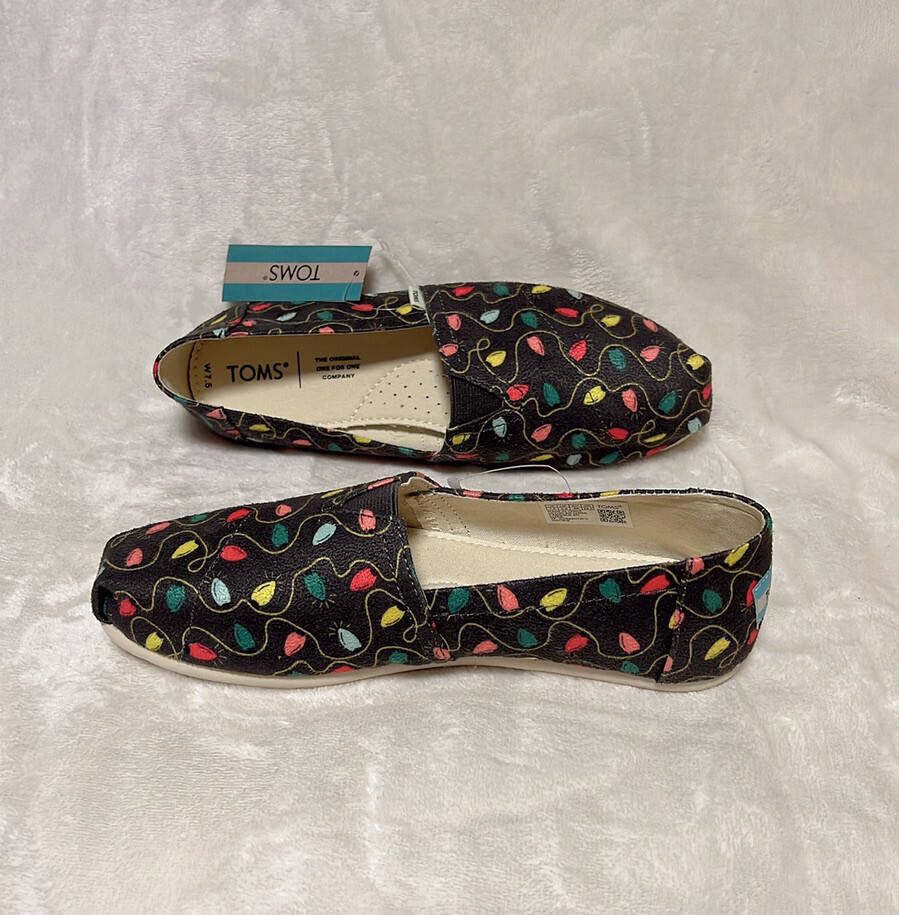 Tom's Belmont Style Women's Size 7.5 Color Forged Iron Tree Lights Print