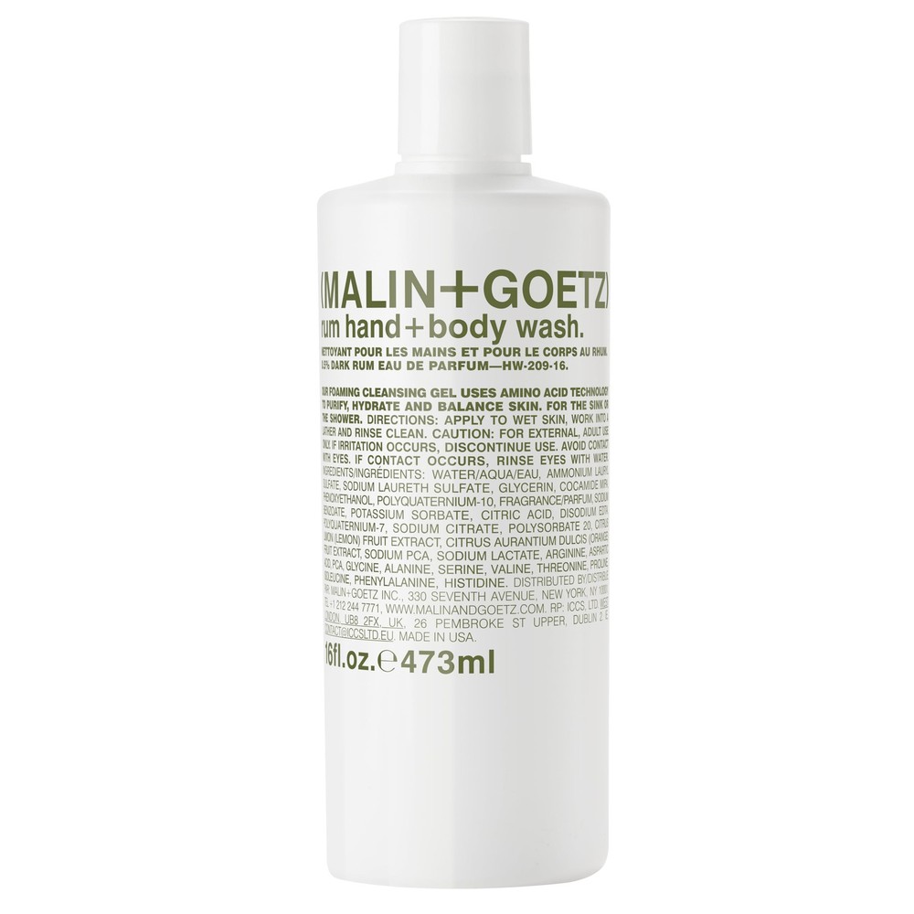 Malin + Goetz Rum Hand & Body Wash, 16 Fl. Oz. – Men & Women Natural Body Was...