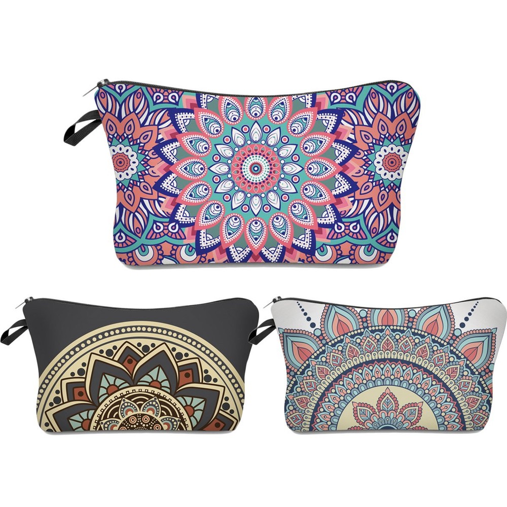 Roomy 3-Piece Waterproof Cosmetic & Toiletry Travel Pouch Set with Zipper