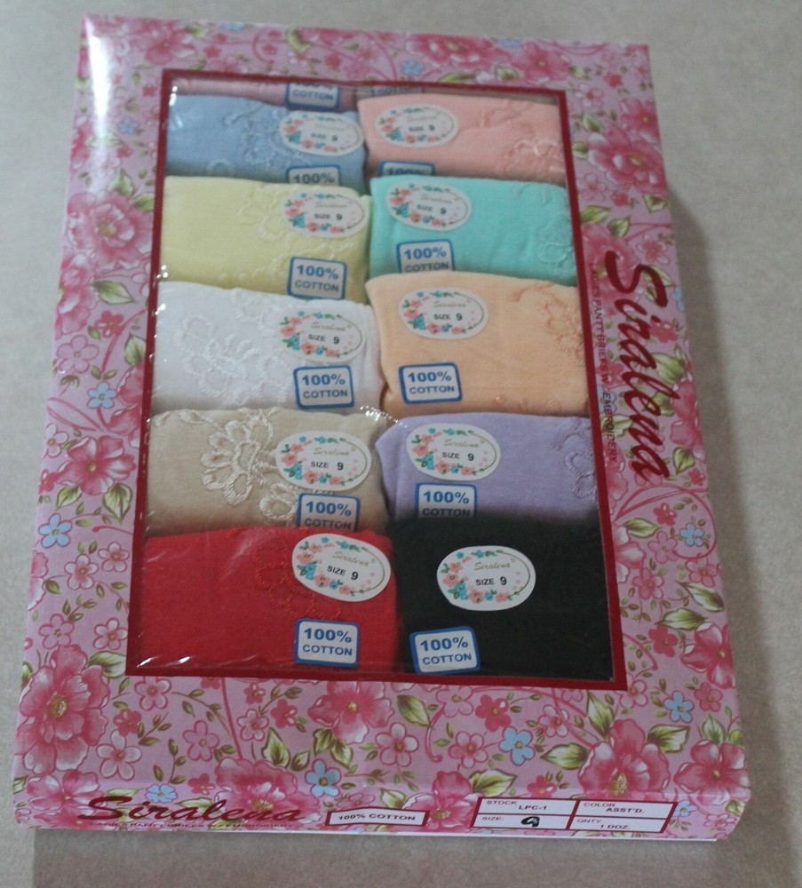 Set Of 12 SIRALENA DREAM GIRL Women's 100% Cotton Briefs Underwear Size 8