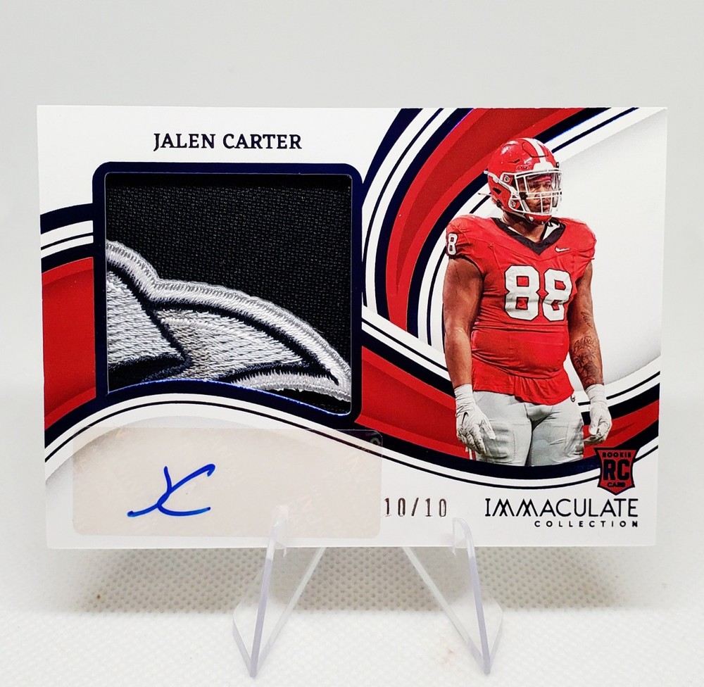 2023 Immaculate Collegiate Jalen Carter Patches Autograph RC 10/10 Eagles Rookie Card