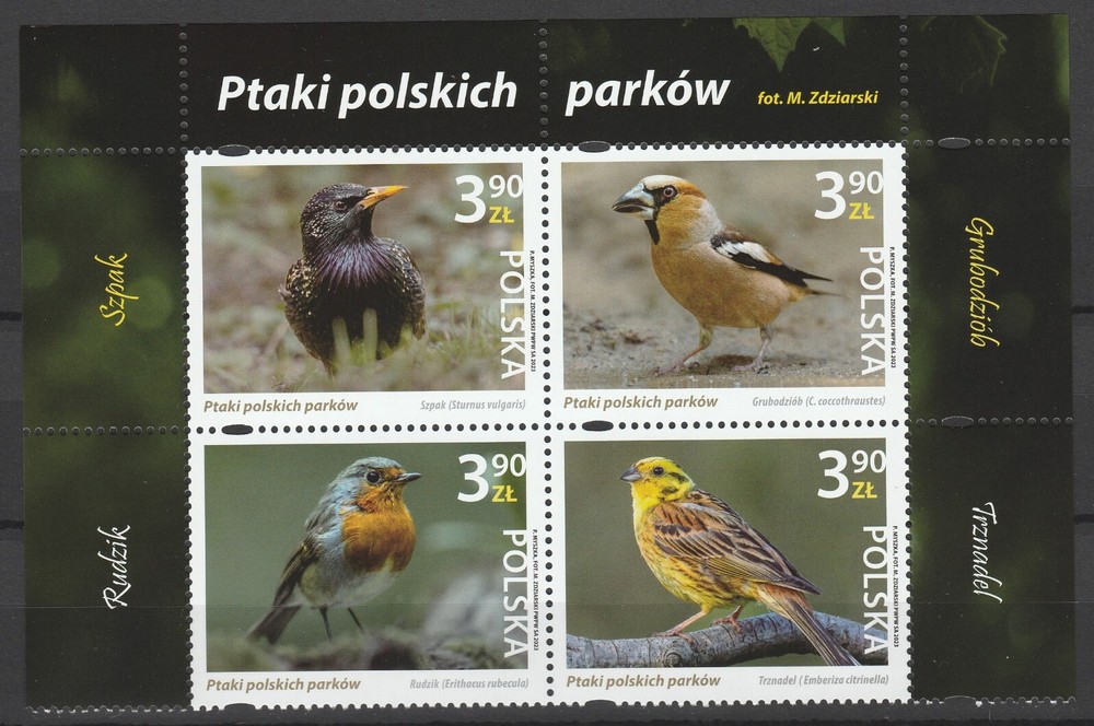 Poland 2023 Birds 4 MNH stamps