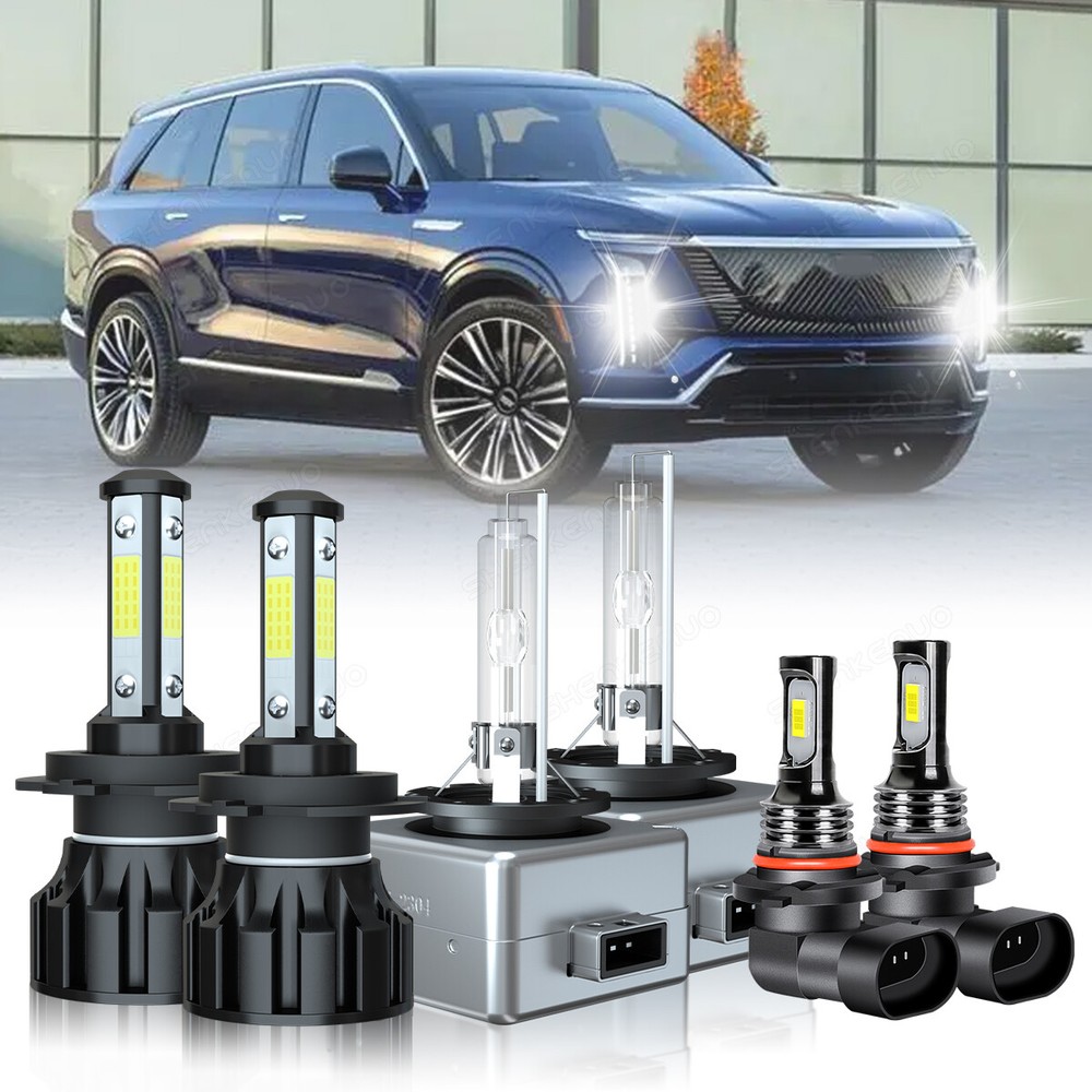 For Cadillac Escalade 2007-2014 LED/HID Headlight + Fog Lights Bulbs 6000K White