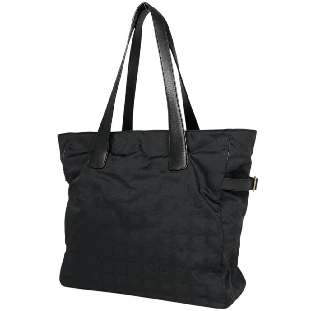 Chanel Coco Mark Nylon Jacquard Tote GM Shoulder Bag Pre-Owned