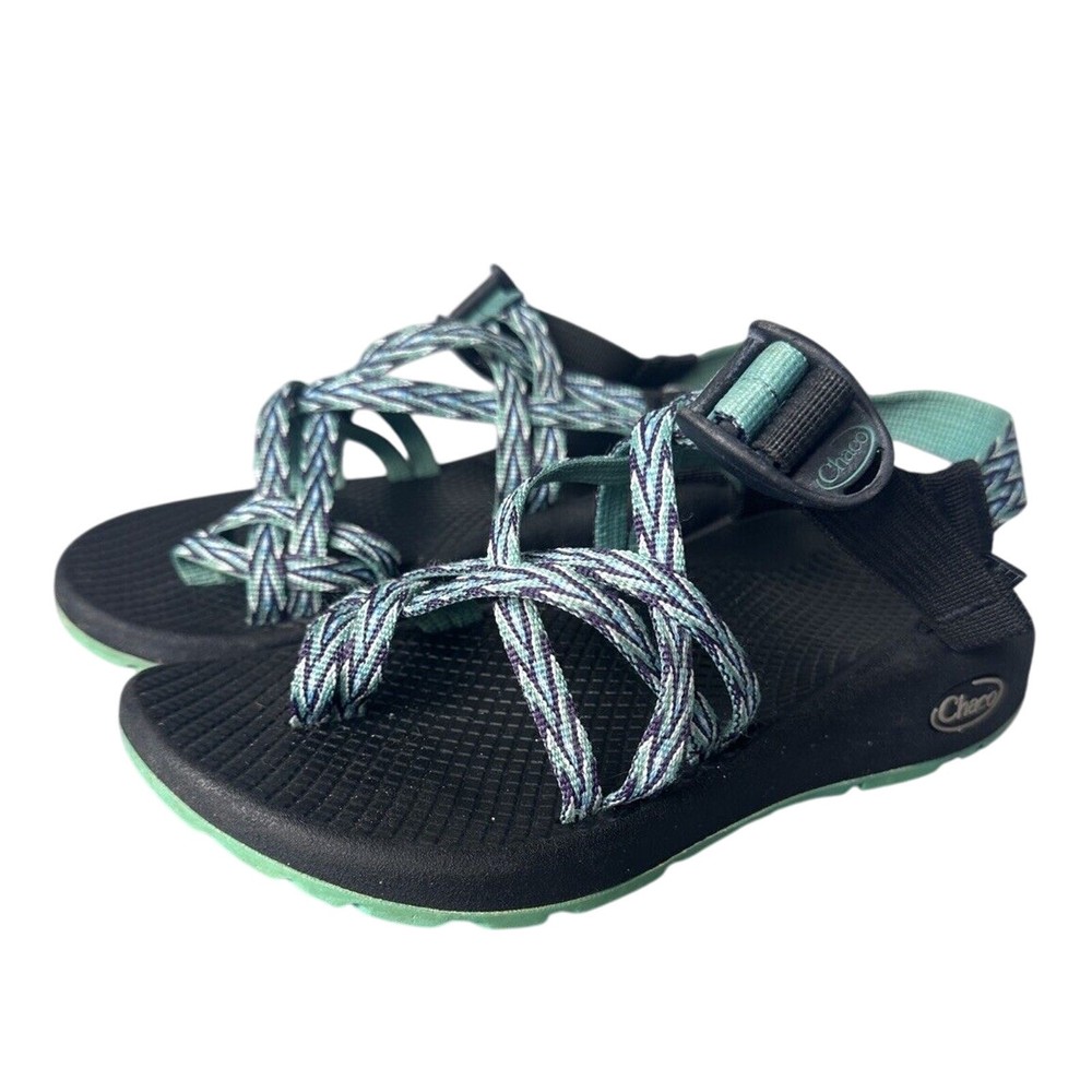Chaco Womens Blue Green Strappy Hiking Sandals Size 5 Water Shoes