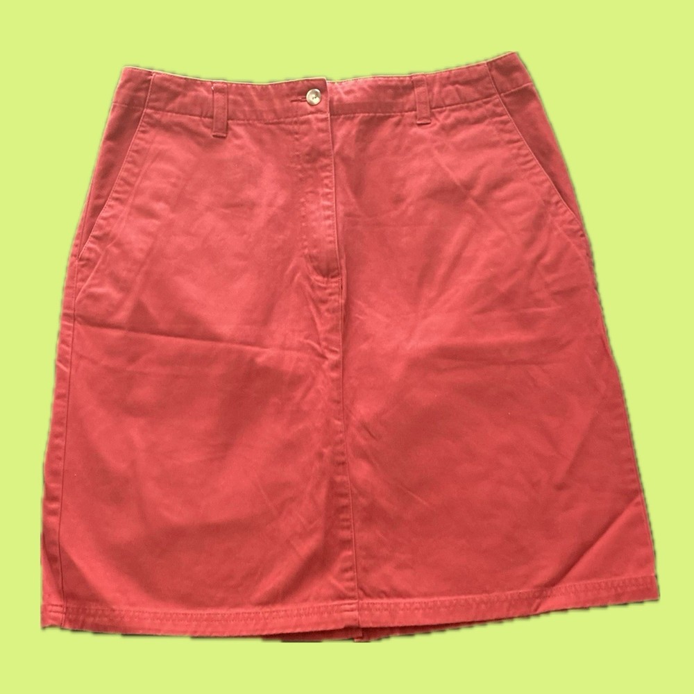 L.L. Bean Size 12 Red Cotton Skirt