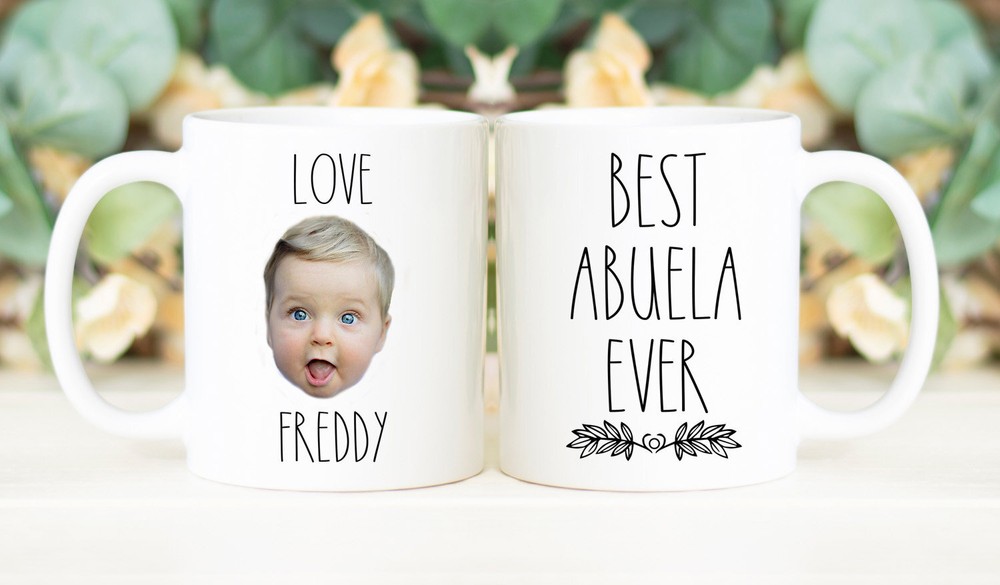 Best Abuela Ever Mug Custom Baby Face Mug Personalized With Photo Of Kids