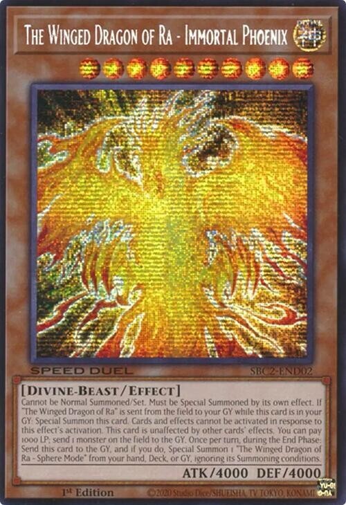 Winged Dragon of Ra Immortal Phoenix SBC2-END02 Light Play YuGiOh Card