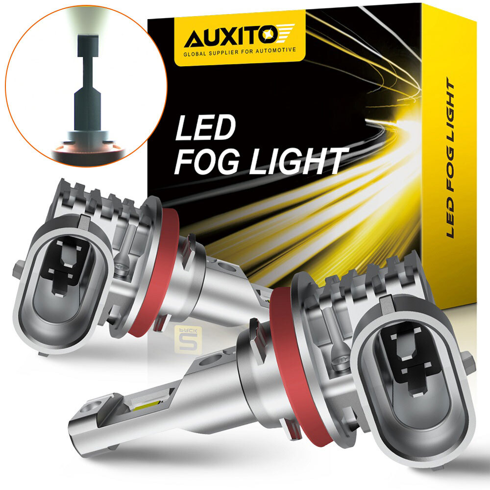 2X AUXITO H11 LED Headlight Kit Low Beam Bulbs Foglight Bright Super White 6500K